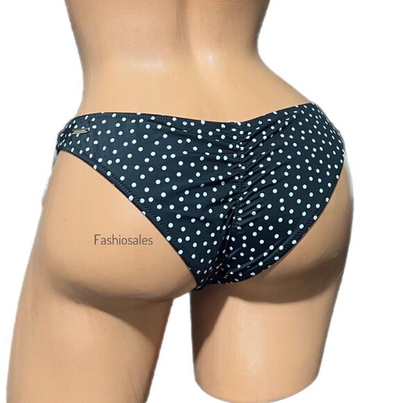 Victorias Secret Swim Itsy Bikini Bottom Ruched Back white dots Xlarge - Picture 2 of 4